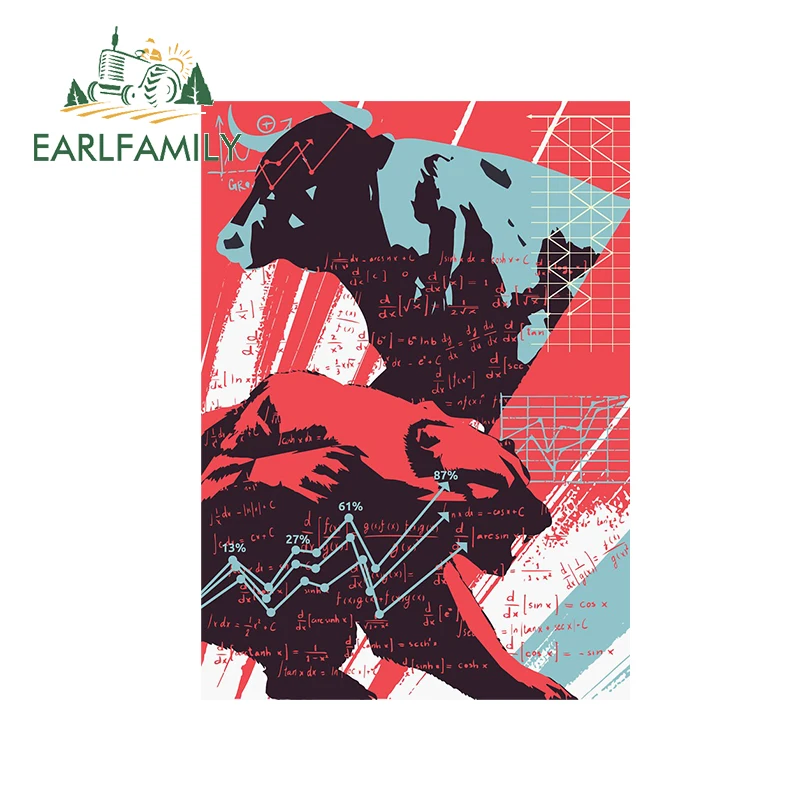 EARLFAMILY 13 см x 9,4 см для складского рынка стикер для автомобиля «бык и Медведь» s водонепроницаемый стикер для сноуборда автомобильные аксессуары виниловая наклейка