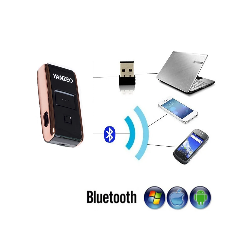 Считыватель штрих-кодов 2D для внешних планшетов, карманный беспроводной Bluetooth мини Cmos портативный сканер штрих-кода для IOS, Android, Windows