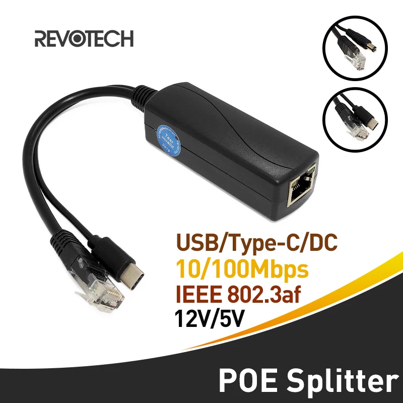 Разделитель PoE Micro USB/Тип-C/DC IEEE 802.3af 10/100 Мбит/с Мощность over Ethernet для IP Камера и Беспроводной AP и IP phone