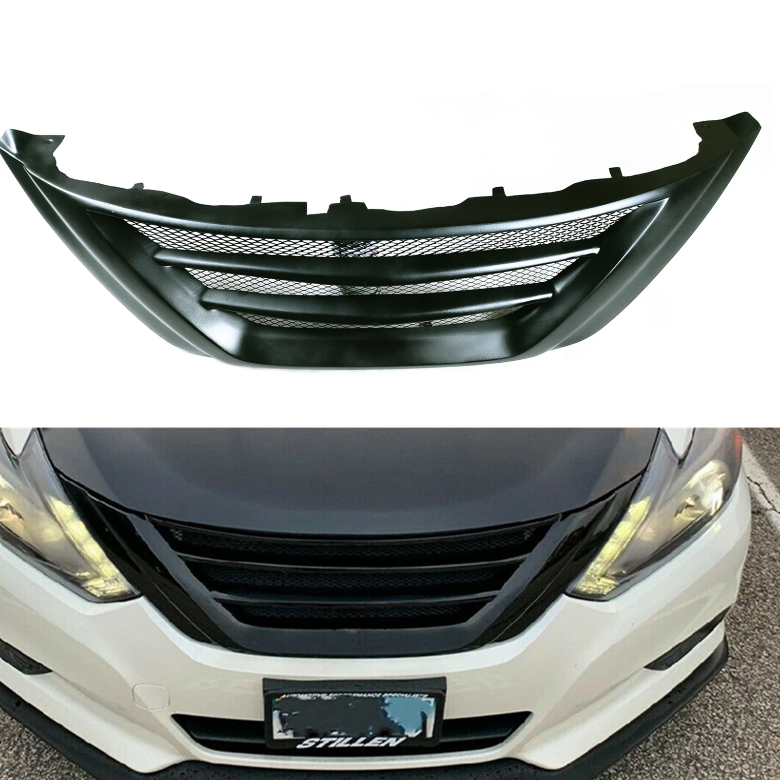Фото Для Nissan Teana Altima 2016 2017 2018, передняя решетка, гоночные грили из стекловолокна/углеродного волокна, верхний бампер автомобиля, капот, вентиляционная сетка №3