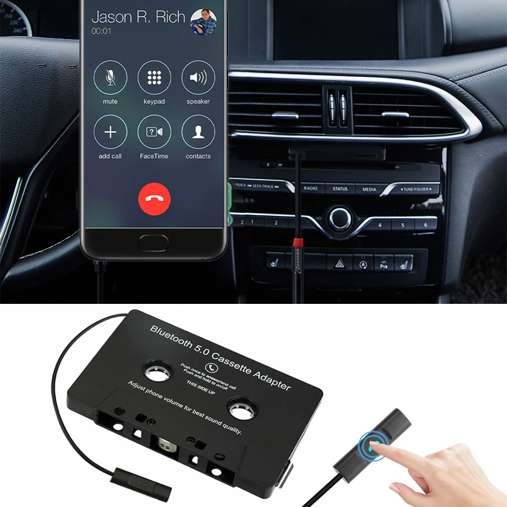 Новинка автомобильная аудиосистема Bluetooth 5,0 автомобильный адаптер для кассеты Автомагнитола мп3 плеер фм плеер лятор с микрофоном 6 часов воспроизведения музыки 168 ч в режиме ожидания