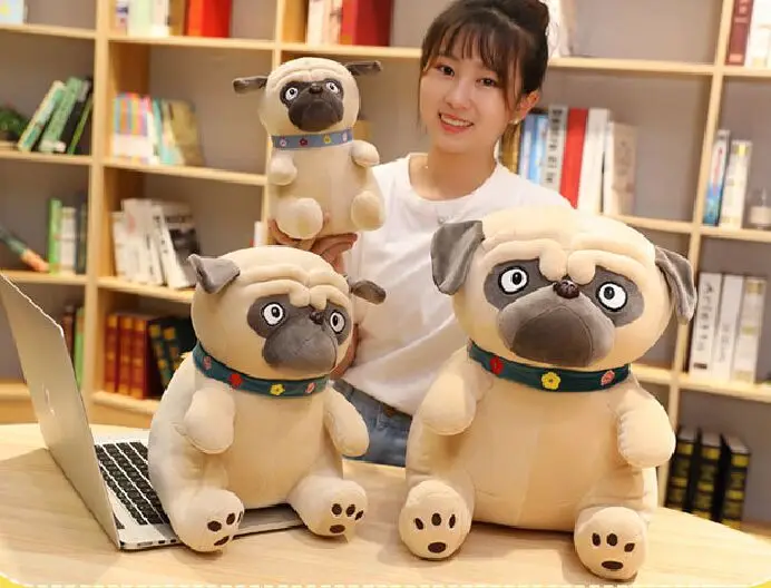 Милая мультяшная плюшевая игрушка Shar Pei для сидения мопса, собаки на пуху, очень мягкая хлопковая кукла, детская игрушка, декоративная подушка, подарок на день рождения w1700