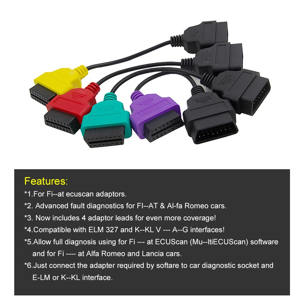 ELM327 OBD 2 кабель для Fiat ECU 16 Pin MultiECUScan OBD2 OBD диагностический инструмент сканер считыватель кодов адаптер автомобильный соединительный кабель (art.: 3920b4dc267b1) - 3920b4dc267b1