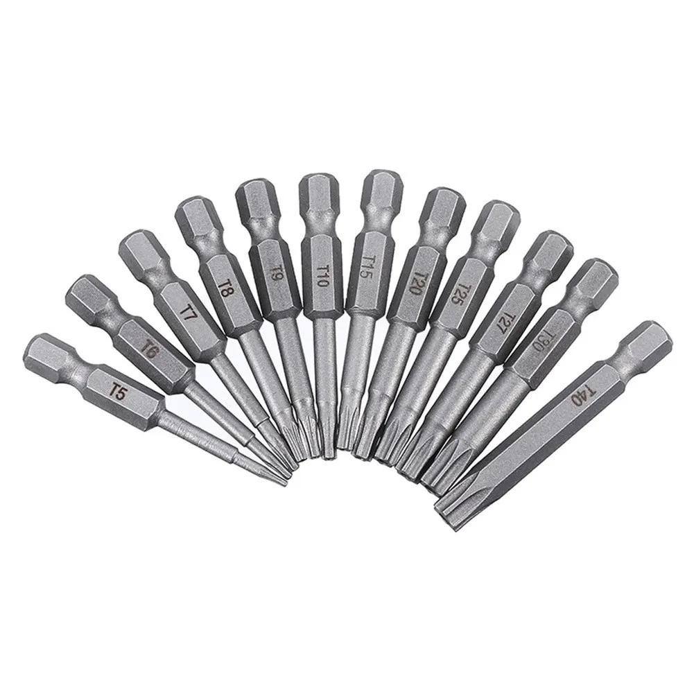 Набор насадок для отверток Torx 1/4, звезда с шестигранным хвостовиком T7, T8, T10, T15, T20, T25, T30, T35, T40, насадки для отверток, домашние ручные инструменты