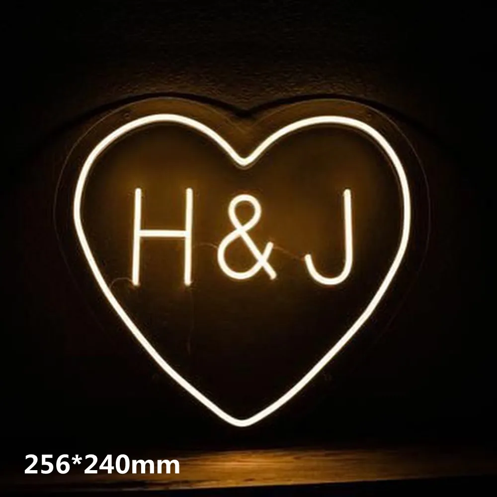 Фото Светодиодная неоновая вывеска Winbo Heart, акриловый прозрачный ночник для декора комнаты, настенная подвеска для вечеринки, ресторана, магазина №5