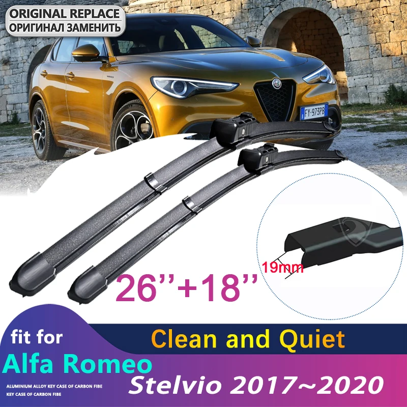 Для Alfa Romeo стельвио 2017 ~ 2020 2018 2019 Tipo 949 для колес техники высокой проходимости, автомобильные щетки стеклоочистителя лобового стекла стеклоочистители автомобильные аксессуары