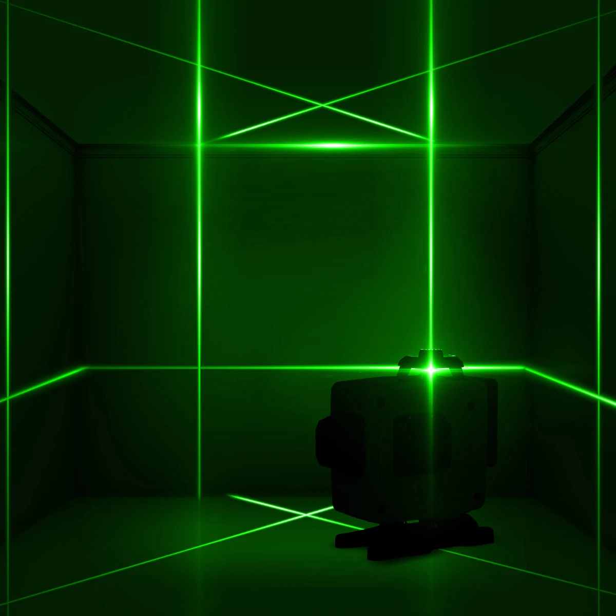Лазерный уровень FASGet 16-линейный 4D зеленый, Горизонтальные и вертикальные перекрестные линии с автоматическим самовыравниванием, в помещении и на открытом воздухе (art.: 3920b9ac0a255) - 3920b9ac0a255