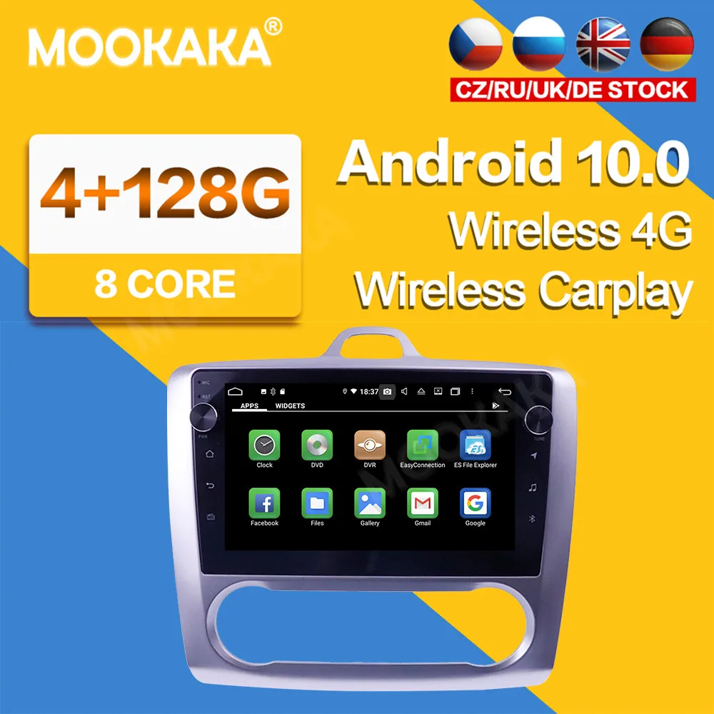 128G Радио Android 2 Din для Ford Focus 2004-2011 IPS Автомобильный мультимедийный плеер GPS-навигатор Экран Аудио Радио GPS Navi Головное устройство