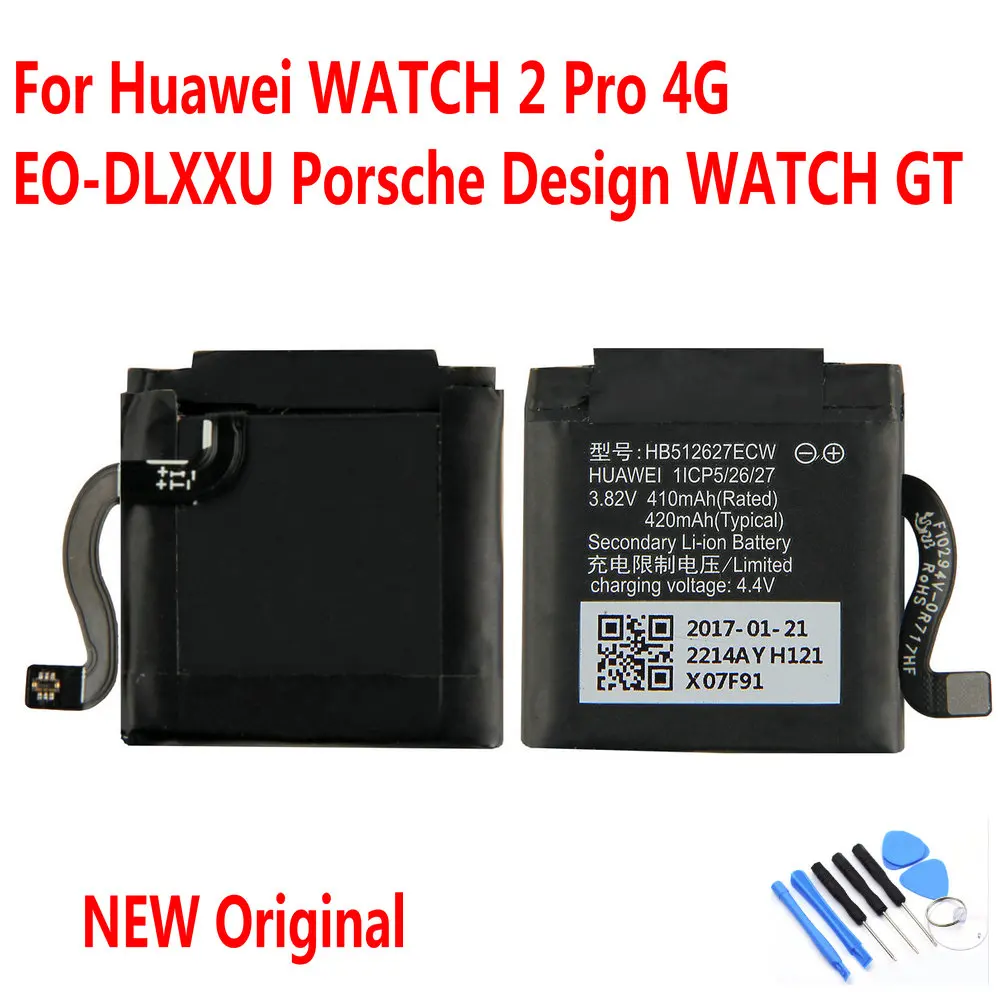 Оригинальный 420мАч HB 512627 Аккумулятор ECW для Huawei WATCH 2 Pro 4G EO-DLXXU Porsche Design WATCH GT