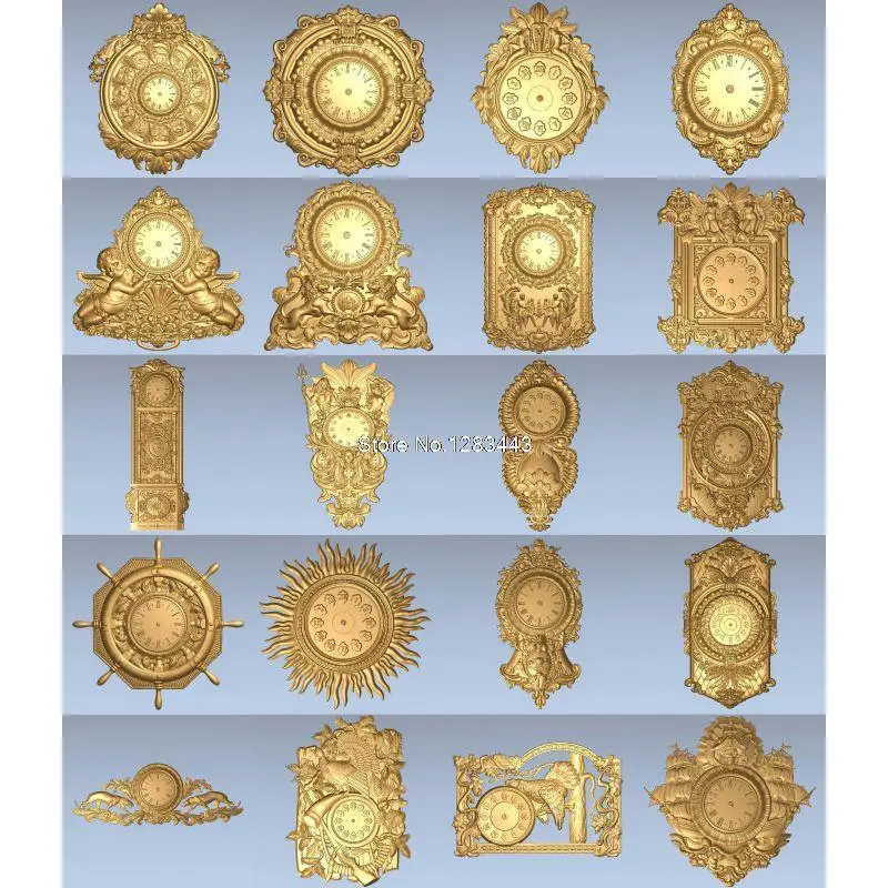Модель часов 3d STL для ЧПУ STL формат Horologe 3d модель для ЧПУ stl рельеф artcam vectric aspire 20 шт.