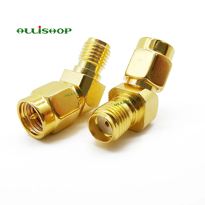 100Pcs 135 Degree SMA Male Plug to SMA Female Jack Antenna Connector Gold Plated  for FPV Race RX5808 Fatshark