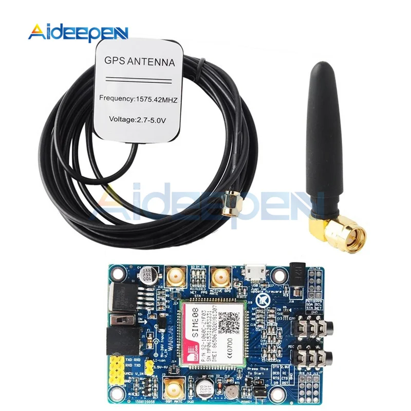 SIM808 GSM GPRS GPS макетная плата, модуль IPX SMA с GPS антенной для Arduino Raspberry Pi, Поддержка 2G 3G 4G SIM-карты