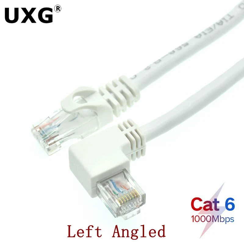 Фото Белый Ethernet-кабель Cat6 RJ45 Прямоугольный сетевой кабель UTP Патч-корд 90-градусный короткий кабель Cat6a Lan для ноутбука Маршрутизатор ТВ-коробка №4
