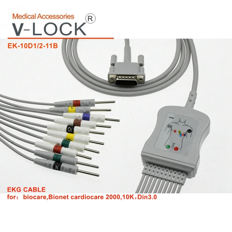 Nihon Konden EKG кабель с 10 leadwires популярный EKG кабельный зажим