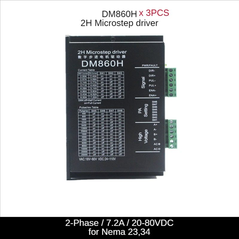 Драйвер шагового двигателя cintroller DM860, микрошаговый бесщеточный корпус шагового двигателя постоянного тока для шагового двигателя 57 86 Nema23 ...