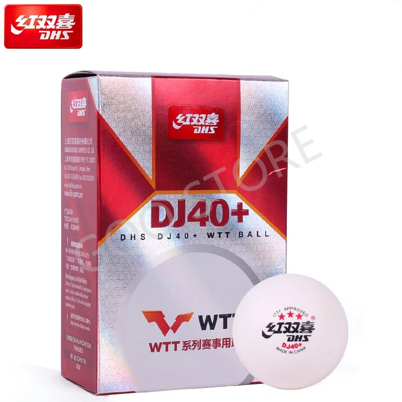 DHS WTT 3-звездочный мяч для настольного тенниса (официальный мяч WTT) Оригинальные 3-звездочные мячи для пинг-понга DHS DJ40+