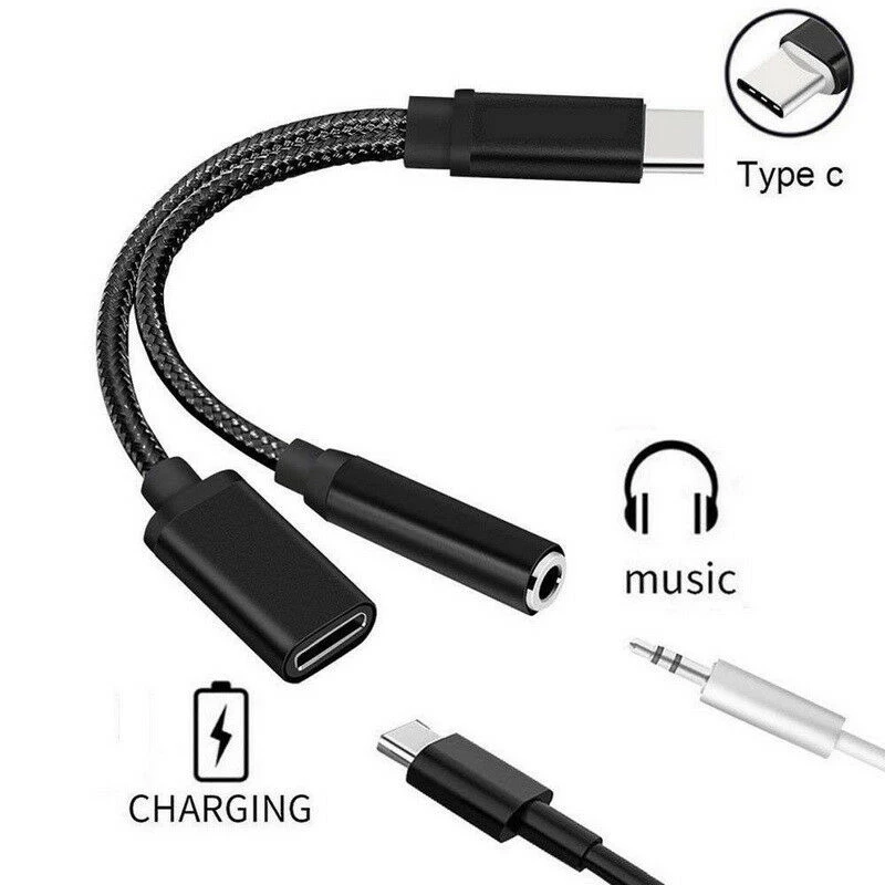 Адаптер для наушников 2 в 1, с USB C на 3,5 мм