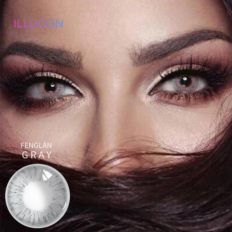 Фото Контактные линзы ILLUCON 2 шт./пара для глаз, цвет ed Cosmetic, мягкие контактные линзы серии Impatiens №2