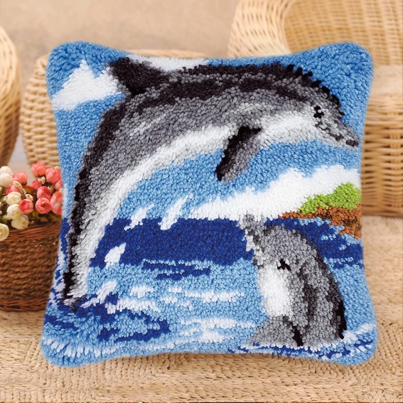 Knooppakket Klink Haak Kleed Bloemen Animal Smyrna Cross Stitch Pillows Borduurpakket Kussen latch hook Pillow 3D Do It Yourself