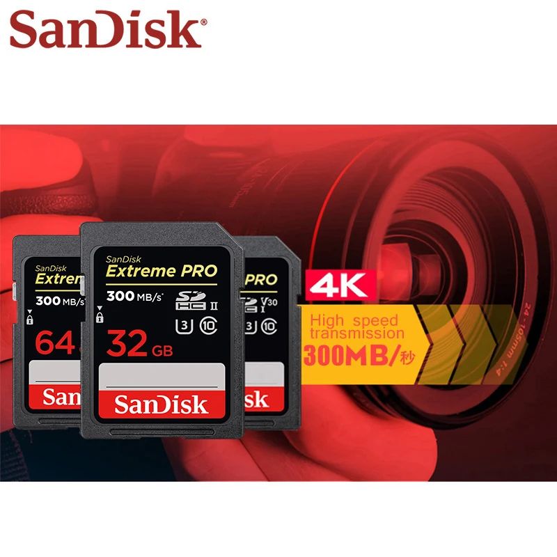 Фото Карта памяти SanDisk Extreme Pro/Ultra, 32 ГБ, 64 ГБ, 128 ГБ, U3/U1, SD-карта на 256 ГБ, 16 ГБ, флэш-карта памяти SD, SDXC, SDHC, SD-карта для камеры №2