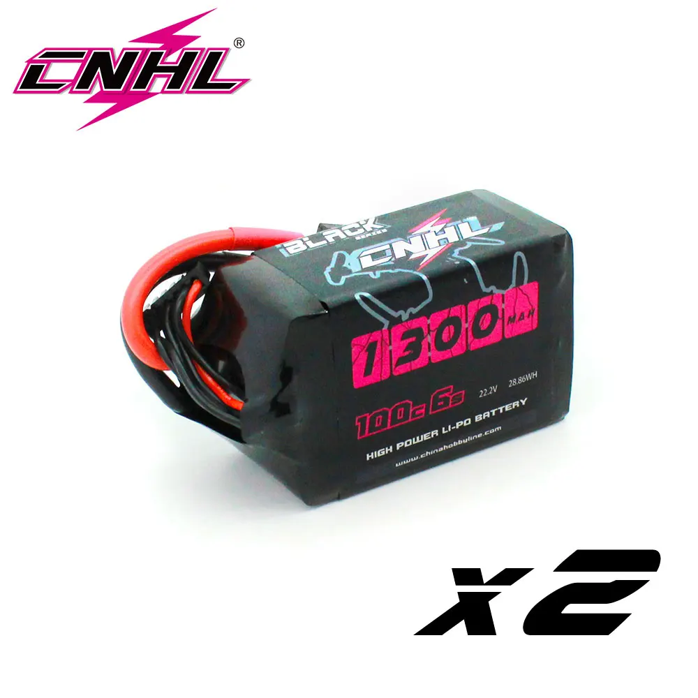 Фото 2 шт. CNHL Lipo 6S 22,2 в 1300 мАч батарея 100C с разъемом XT60 черная серия для RC FPV квадрокоптера вертолета самолета дрона автомобиля №1