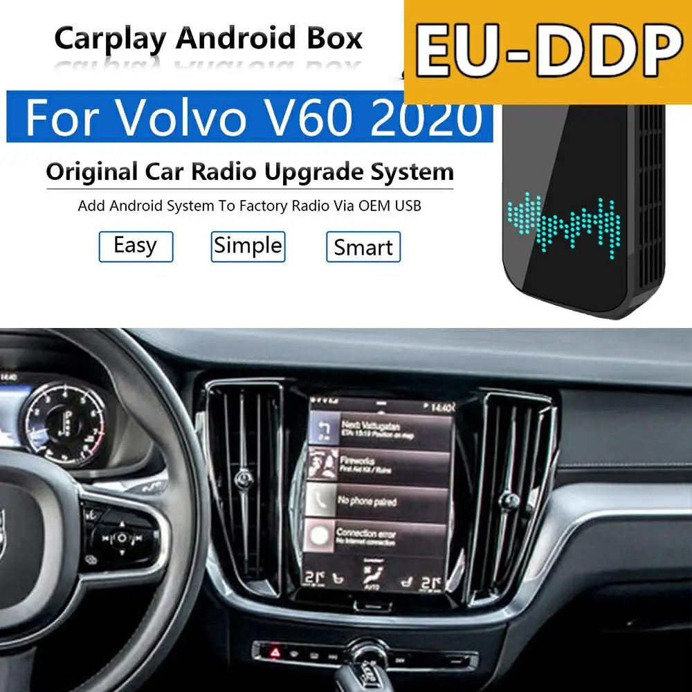 Авторадио Android AI Box Carplay для Volvo V60 2020 радио Apple беспроводной автомобильный мультимедийный плеер Wifi Mirror Link авто