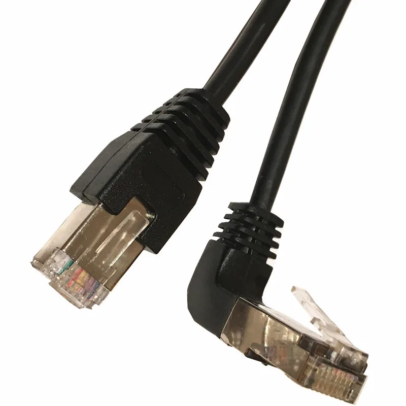 RJ45 «папа» до 90 градусов вниз под углом Cat5e «папа» 8P8C STP 5e RJ45 Lan Ethernet Сетевой патч-корд 50 см 1 м 2 м 5 м