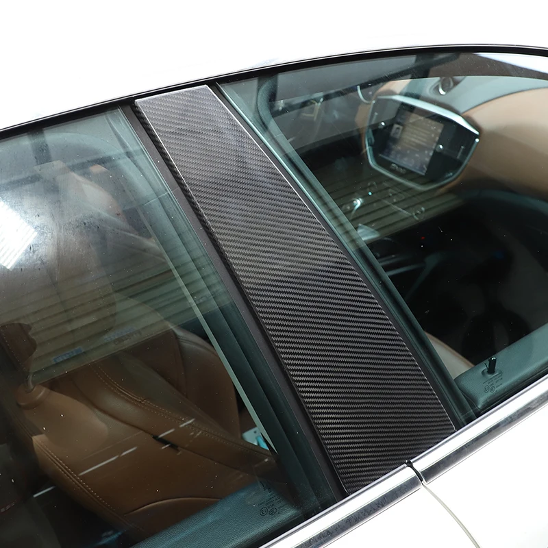 Фото Для Maserati Ghibli 2014-2012 настоящее углеродное волокно, дверная стойка B, центральная декоративная крышка, наклейки, автомобильные аксессуары №5