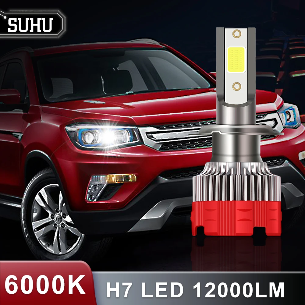 2 шт., автомобисветильник светодиодные лампы H7 6000K лм
