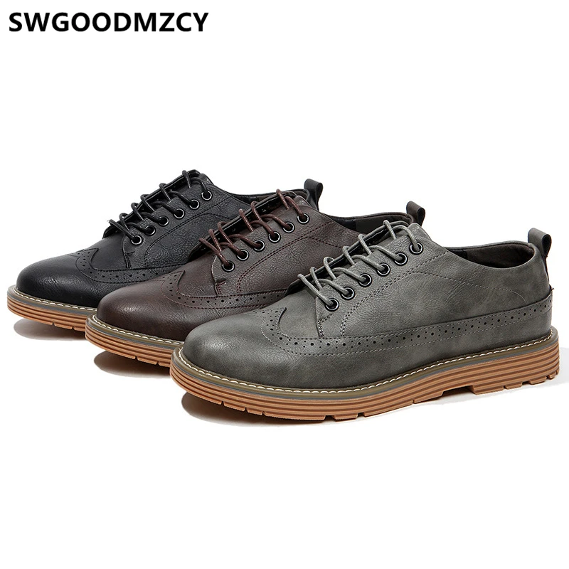 Мужские повседневные кожаные туфли Brogues, черные роскошные дизайнерские туфли, модная повседневная мужская обувь