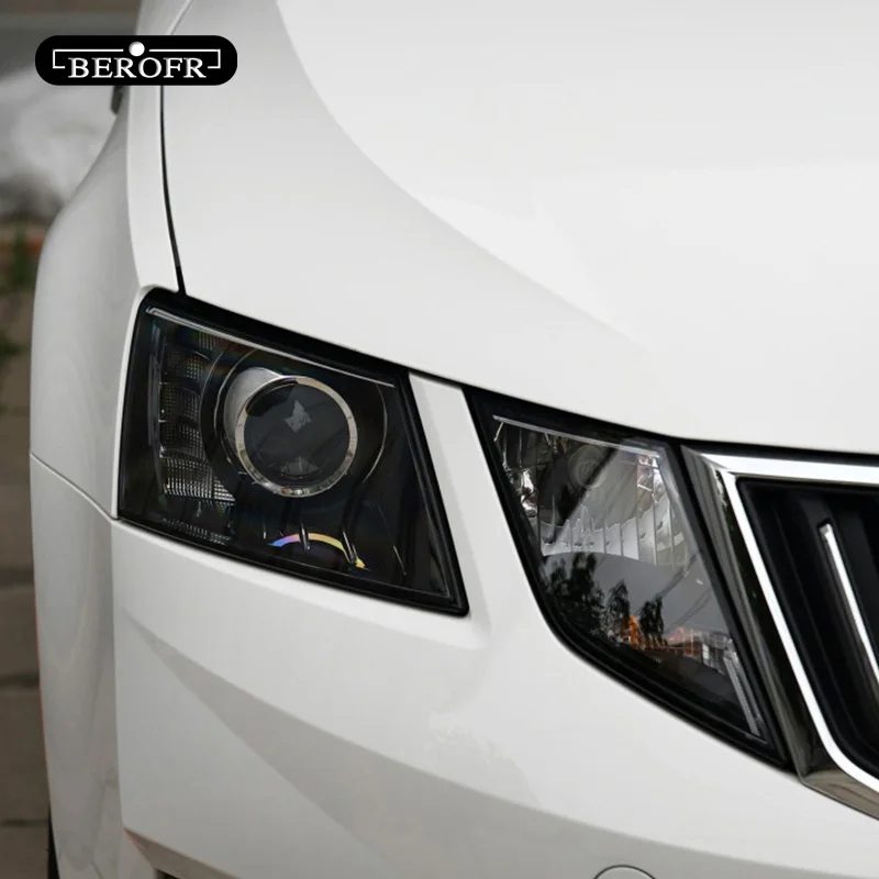 2 шт. для Skoda Octavia 2017 2018 2019 тонировка для автомобильных фар Черная защитная пленка защита прозрачные наклейки из ТПУ аксессуары