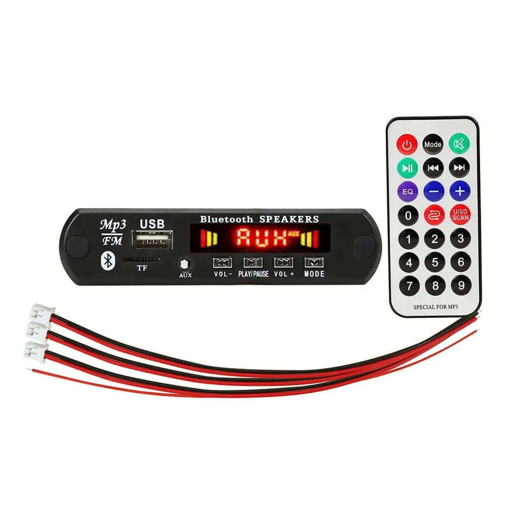 Плата декодера MP3 WPE, 12 В, 50 Вт, аудиомодуль, USB, TF, радио, Bluetooth-совместимость, 5,0, беспроводной музыкальный Автомобильный плеер с дистанционным управлением