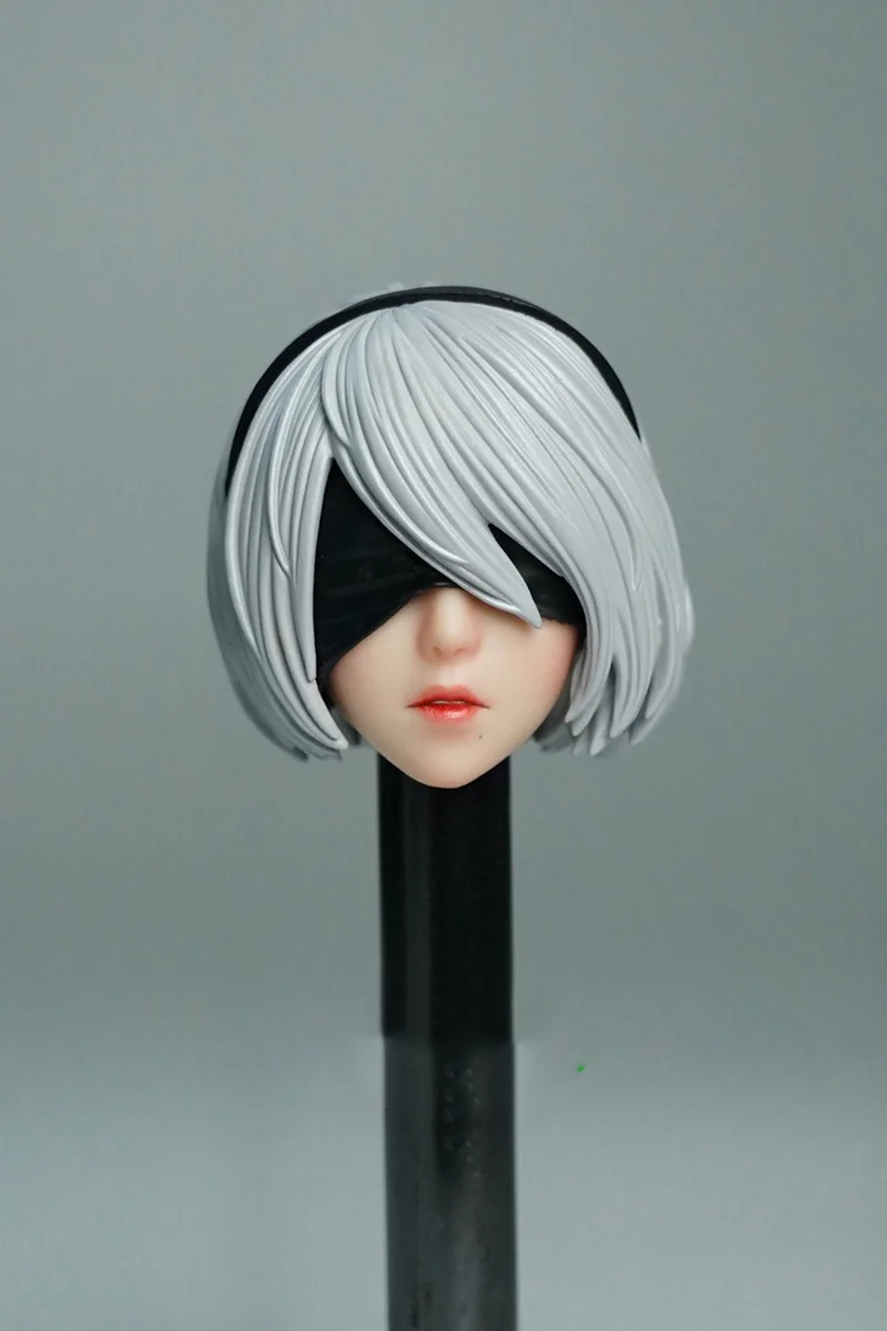 Фото 1/6 Женская фигурка, аксессуары для кукол YoRHa No 2, тип B, 2B, скульптура головы, подходит для 12-дюймовых фигурок, модель игрушки, аксессуары для сборки A1041 №4