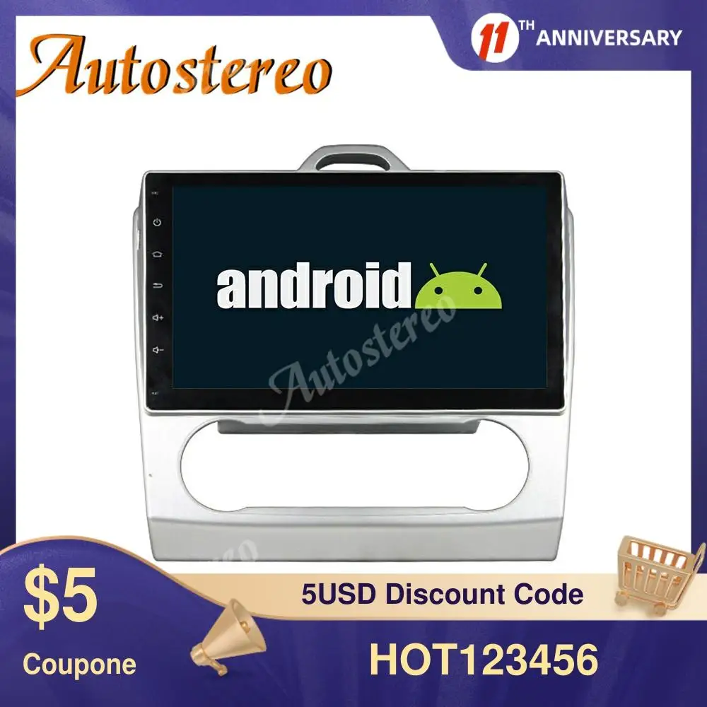 Автомобильный мультимедийный плеер на Android 10,0 без DVD-плеера с GPS-навигацией для Ford Focus 2007-2011, Авторадио, магнитофон, головное устройство ISP