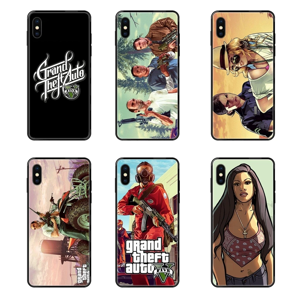 Diy красочная печать черный мягкий ТПУ Gta Grand Theft Auto 5 V выпуск для Galaxy S5 S6 S7 S8 S9 S10 S10e S20 edge Lite Plus