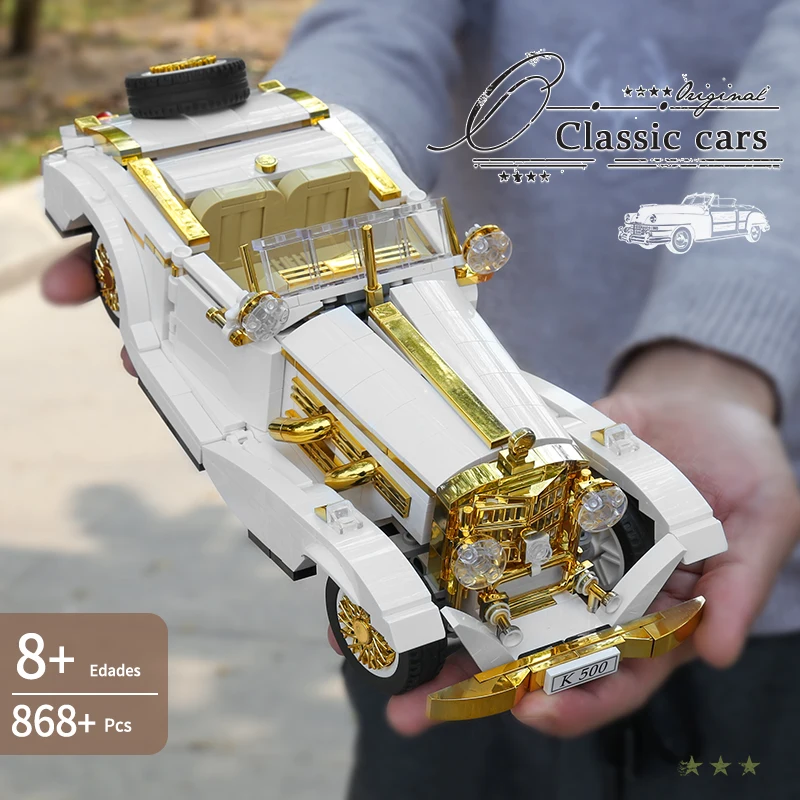 Фото Форма King Technik Idea K500, винтажный автомобиль, строительные блоки, известный супергоночный автомобиль, кирпичи в сборе, игрушки для мальчиков №2