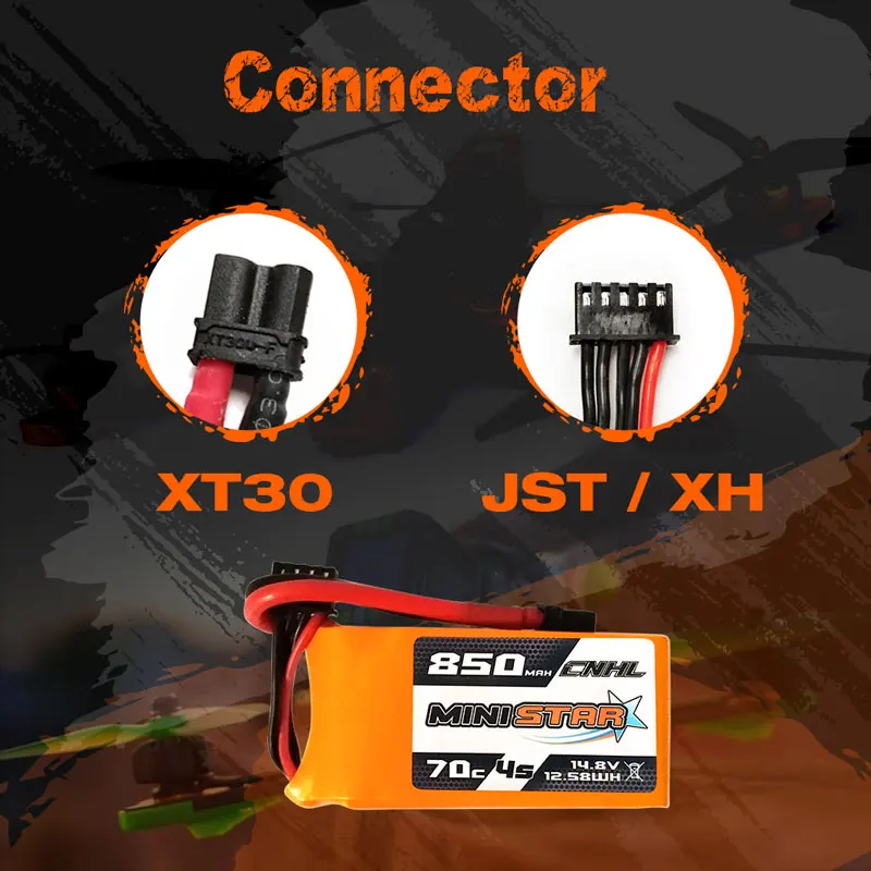 Фото 3 шт. CNHL 14,8 V 4S Lipo батарея 850mAh 70C системный блок с разъемом XT30 для RC FPV гоночного дрона мини квадрокоптера самолета хобби часть №5