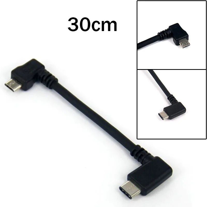 Кабель Micro USB Type C OTG с левым углом для портативного цифрового