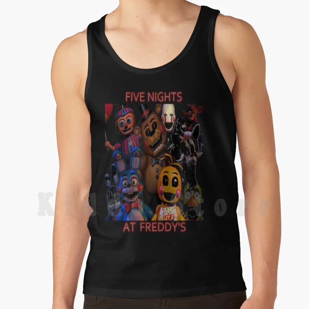 Fnaf 2 Animatronics Майки Жилет 100% хлопок Five Nights At Bonnie Chica Foxy Balloon Boy Mangle The Mangle The