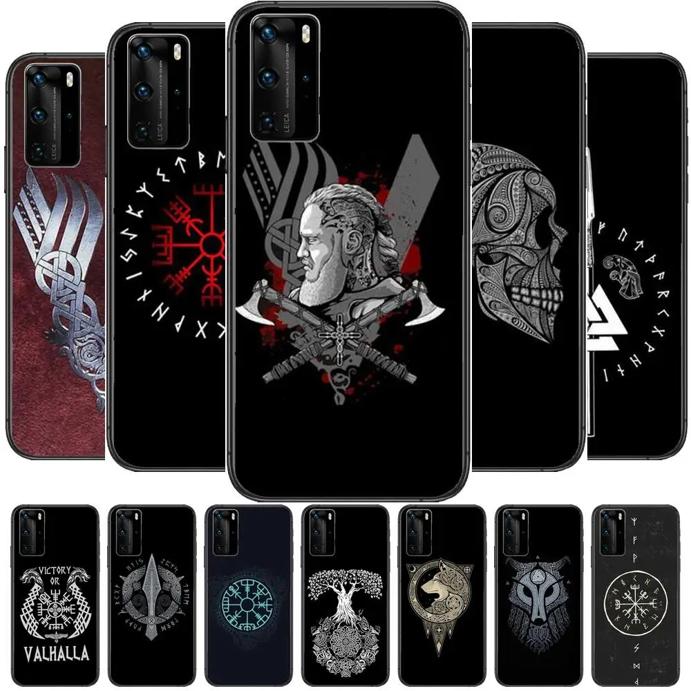 Чехол для телефона CUTEWANAN Viking Vegvisir Odin в скандинавском стиле для Huawei P40 p30 P20 10 9 8 Lite E Pro Plus, черный чехол с рисунком