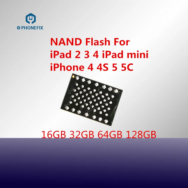 Флэш-память NAND для iPhone 4 4S 5 5C iPad 2 3 4 мини память для хранения обновление NAND Flash IC Замена компонентов чипа