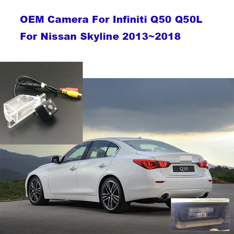 Камера заднего вида для Infiniti Q50 Q50L Nissan Skyline 2013 ~ 2018 CCD ночной вид освещение номерного знака камера заднего вида