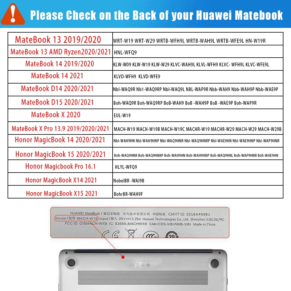 Фото Чехол для ноутбука Huawei MateBook D14/D15/13/14/13S/14S Magicbook Pro 16,1/MateBook X 2020/MateBook X Pro /Honor MagicBook 14/15 №2