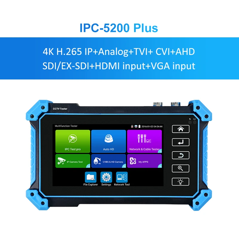 Фото WANGLU IPC-5200 Plus Полный 8MP IP CVI TVI AHD SDI аналоговый 6 в 1 VGA и 4K HD ВХОД IP-камера тестер №5