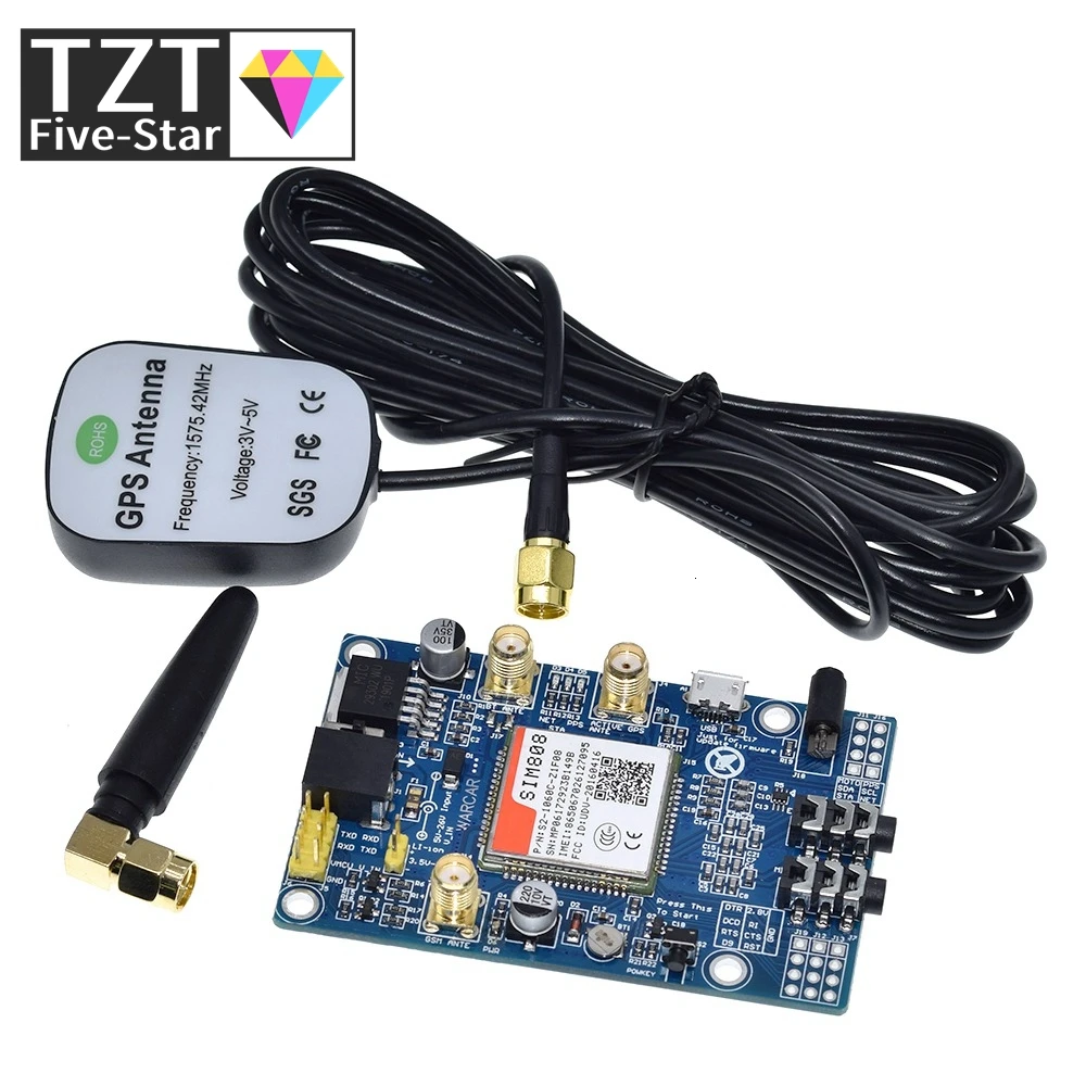 SIM808 вместо SIM908 модуля GSM GPRS GPS макетная плата IPX SMA с GPS антенной, доступная для Raspberry Pi для arduino