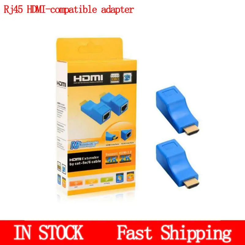Адаптер сигнала 4k * 2k, Rj45, HDMI, удлинитель до 30 м в длину через сетевой порт Lan Cat5e/6 Utp Lan, 2,5 Гбит/с