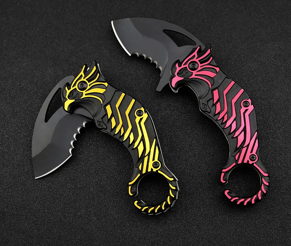 Фото Универсальный нож Karambits со складным лезвием, нож для самообороны, охоты, кемпинга, походов, рыбалки №5