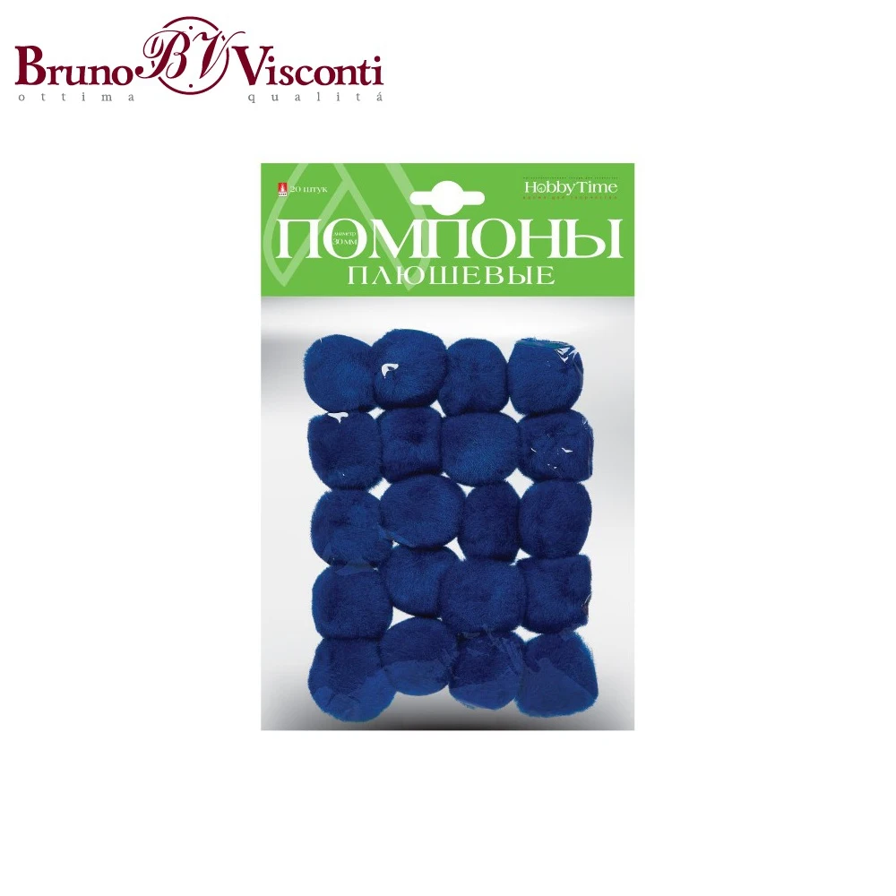 Помпоны плюшевые, 30 ММ, 20 ШТ, СИНИЕ 2-251/05 BRUNO VISCONTI