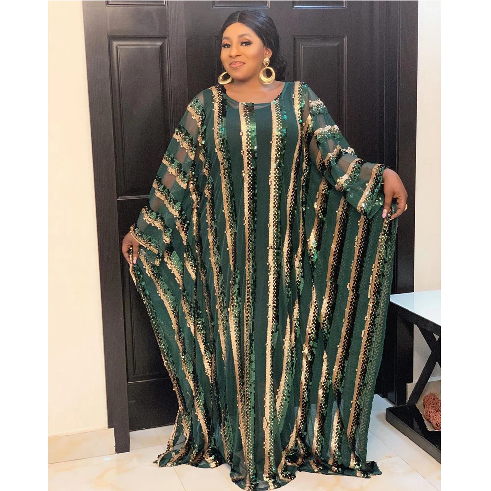 Фото African Dress For Women Sequins Maxi Dashiki Dubai Abaya Turkiesh Kaftan Moroccan Caftan Musim Hijab Dress Gown Africa Clothes №5