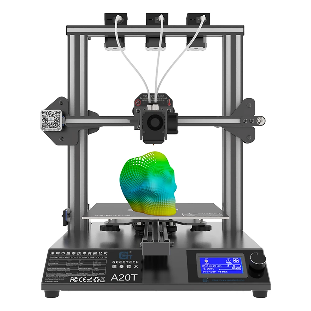 Фото 3d печатная машина Geeetech A20T 3 экструдер многоцветный, функция записи паузы, большой размер 250x250x250, профессиональный 3d принтер №2